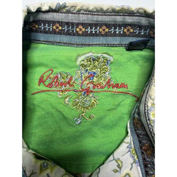 Robert Graham Men's Multicolor Floral Print Button Up Shirt - Size M - Picture 3 of 5